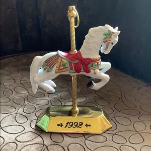 Tobin Farley Carousel Horse ornament w/stand 1992
